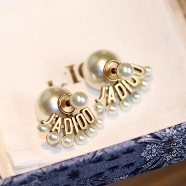 

75% off outlet online fashion letters pearl earrings, Silver