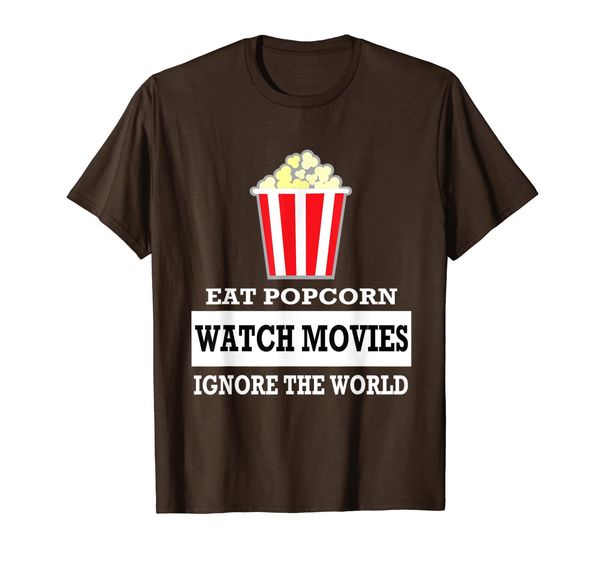 

eat popcorn watch movies ignore the world t-shirt - movies t-shirt, White;black