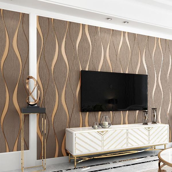 

wallpapers curve stripe video wall decoration 3d stereo tv background paper modern minimalist bedroom living room wallpaper
