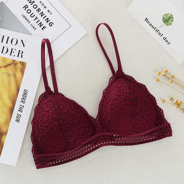 

bras lace women bra lingerie seamless deep v wireless thin underwear c6h0, Red;black