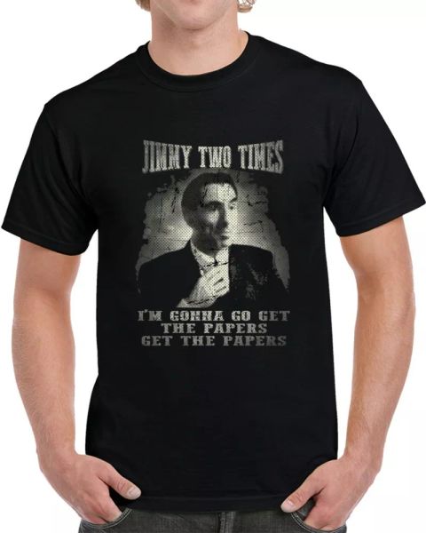 

jimmy two time get the papers funny goodfellas cool movie t shirt, White;black