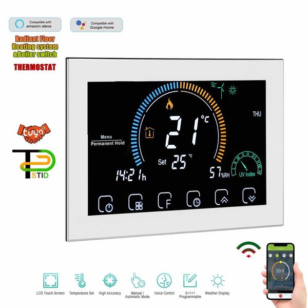 

smart home control substrate heater/boiler/radiant floor heating thermostat wifi for linkage with tuya devices works alexa google