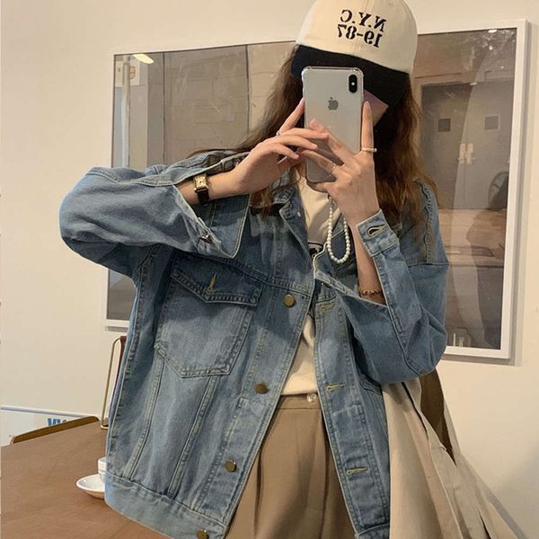 

autumn fashion denim coat thin loose versatile, Black;brown