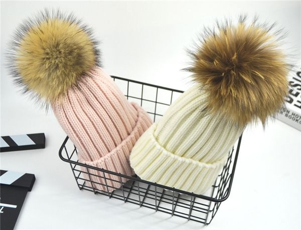 

new monochrome winter knitted hat big wool ball warm outdoor women's wool hat, Blue;gray