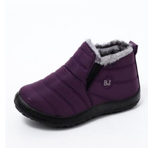 

woman man mens snow boots winter shoes for men slip on warm fur sneakers waterproof ankle boot chaussure homme mans footwear, Black