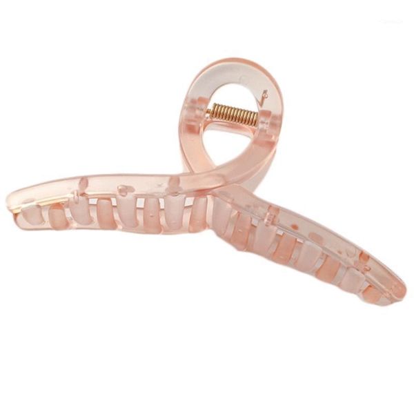 

acetate jumbo hair claw clear jelly candy color non-slip banana clip barrette accessories, Slivery;white