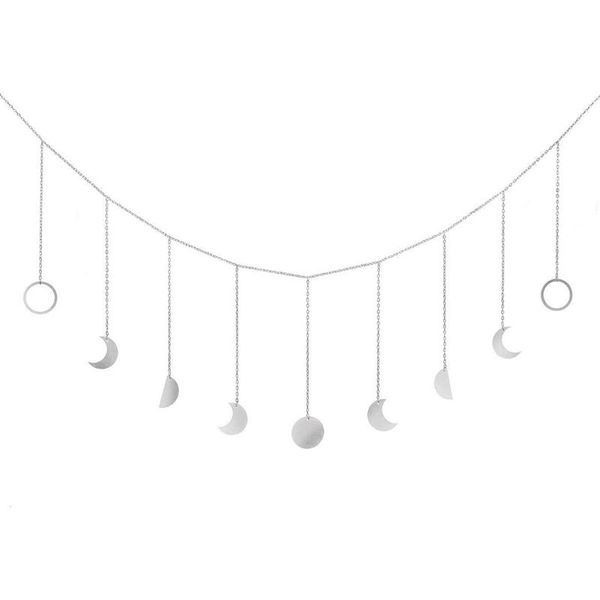 

decorative objects & figurines moon phase garland with chains boho gold shining wall hanging holiday ornaments art room decor