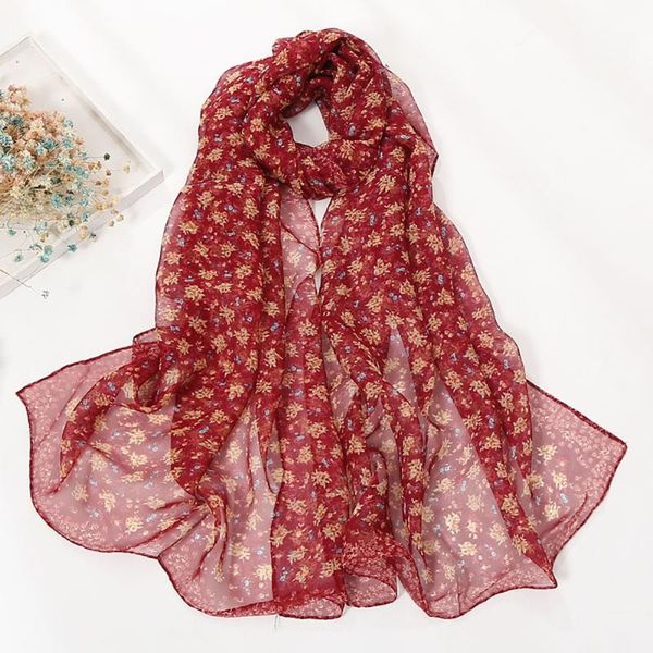 

scarves 25# 2021 fashion women cut flowers chiffon lace floral silk scarf spring shawls and wraps towel femme beach sjaals, Blue;gray