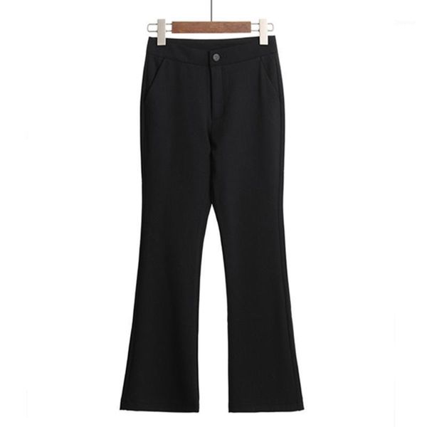 

women's black micro-flared suit pants & capris, Black;white