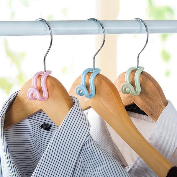 

hangers & racks 10/5pcs clothes hanger creative easy hook closet plastic save space organizer storage rack multifunction diy for
