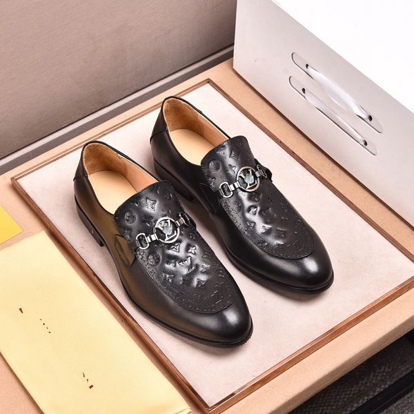 

slip on mens dresses shoe mans oxfords fashion business dress men shoess 2020 new classic leather men's suits shoes man shoes, Black