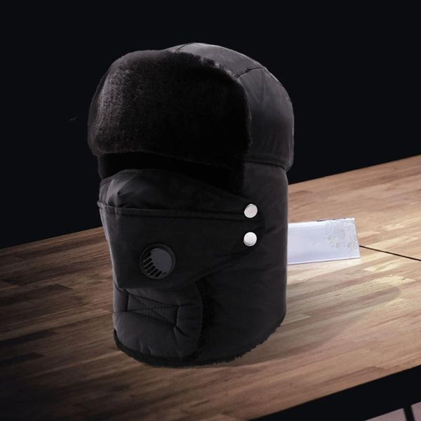 

winter outdoor cold riding hat ski windproof warm cold-proof cap black color cycling caps & masks