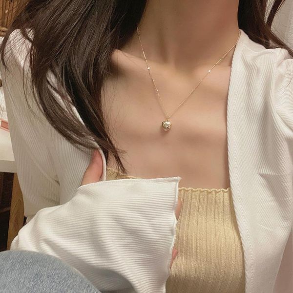 

pendant necklaces love necklace summer 2021 super fairy retro clavicle chain temperament female, Silver