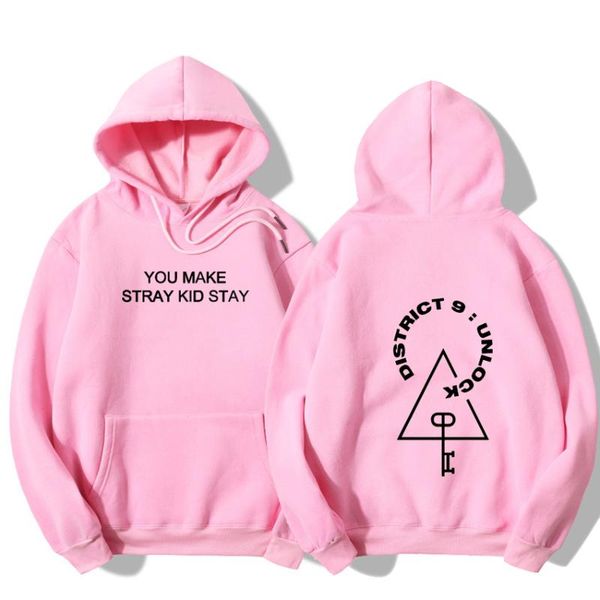 

men's hoodies & sweatshirts 2021 kpop stray kids world tour district 9 unlock same hoodie women/men streetwear hip hop, Black