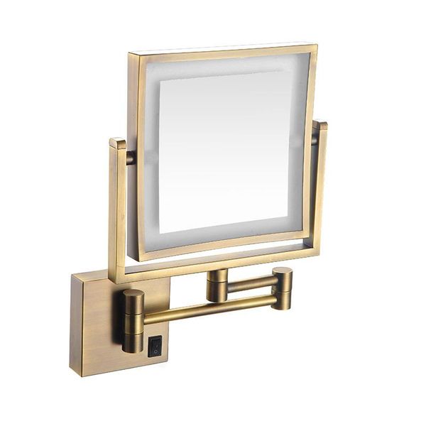 

mirrors led makeup mirror quartet double-sided metal frame with lights folding single-sided wall-mounted bathroom