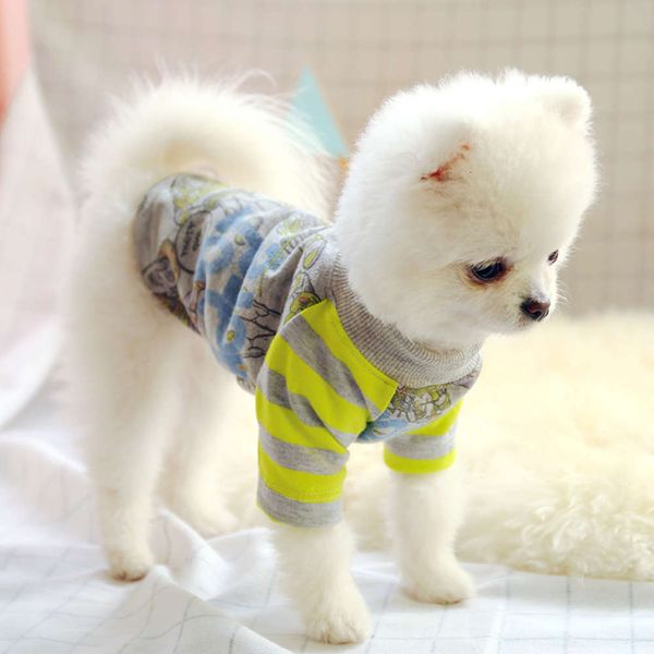 

pet clothing dog teddy pomebi bear puppy spring and autumn summer thin two legged t-shirt