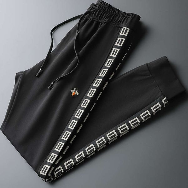 

2021 new style men's casual pants men's loose and fashionable corset capris youth fashion brand pants, Blue