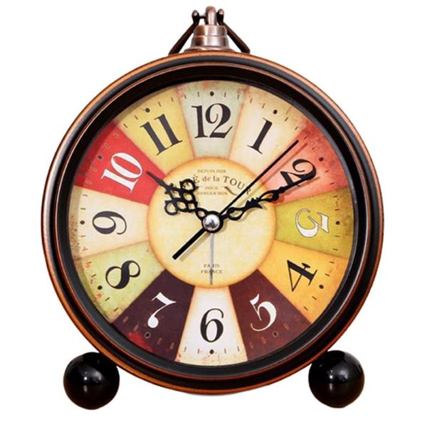 

other clocks & accessories vintage retro analog alarm clock, 4 inch super silent non ticking small clock with night light,simply design, for