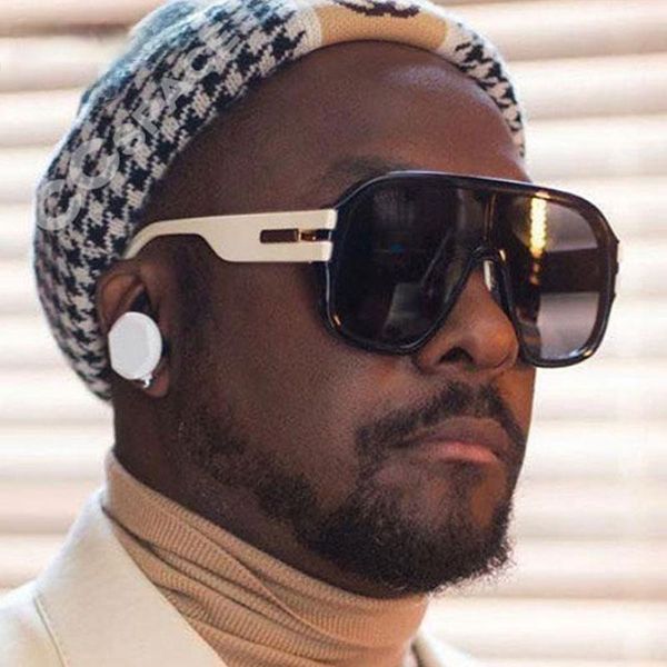 

sunglasses 46503 oversized one lens square goggle men women fashion shades uv400 vintage glasses, White;black