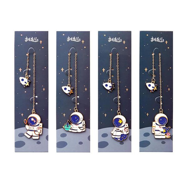 

bookmark 1pc kawaii astronaut metal pendant page flag school office supply stationery gift for student