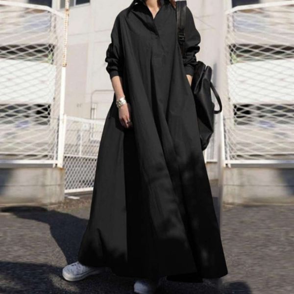 

spring pure cotton style loose long sleeve swing, White;black