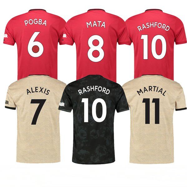 

19/20 man soccer jerseys greenwood rashford pogba lingard martial united football shirt utd kit, Black;yellow