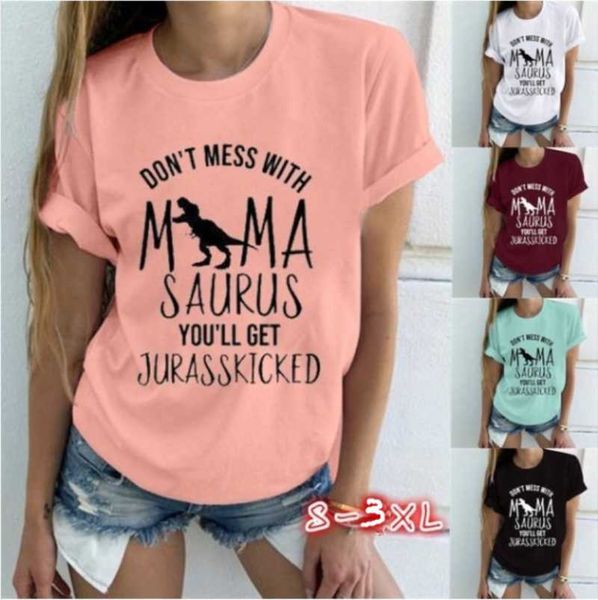 

women's t-shirt personalized letter printing o-neck short-sleeved summer casual hipster lrregular ladies top, White