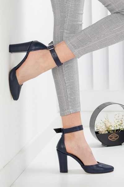 

sandals navy blue skin high-heeled women 's shoes, Black