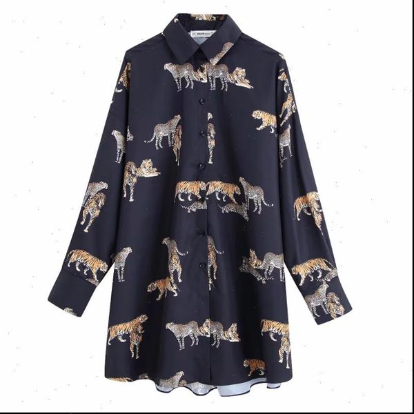 

women shirts vintage animal print casual loose kimono blouse wild chic chemise blusas brand femininas ls6080, White