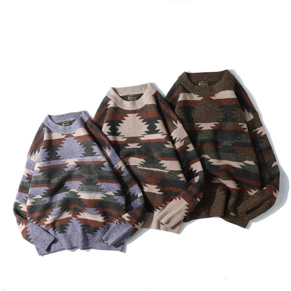 

boutique sweater jian ai men's fashion camouflage loose round neck casual top, White;black