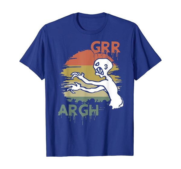 

zombie grr argh vintage t-shirt, White;black