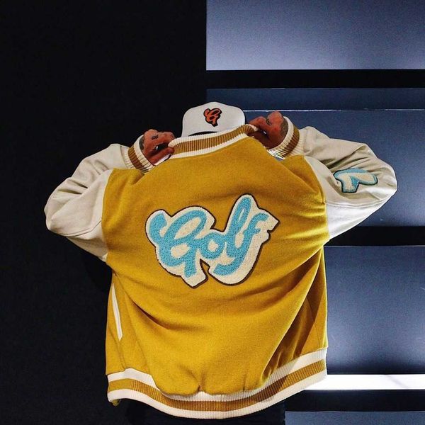 

golfwang dirt letterman jacket for men and women k8hi, Black