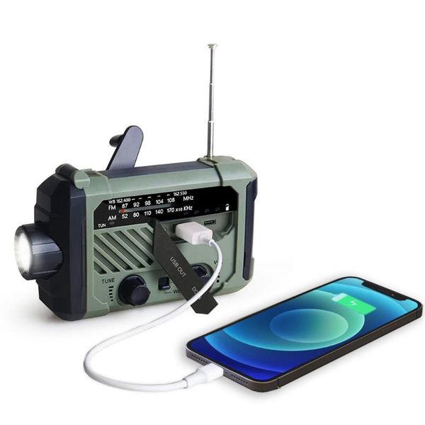 

radio solar emergency multifunctional hand-cranked power noaa bank