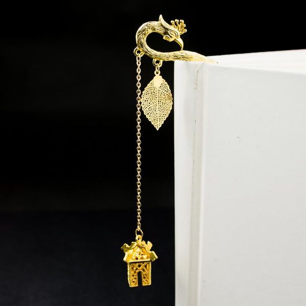 

creative phoenix house bookmark pendant metal book mark stationery school office supply escolar papelaria