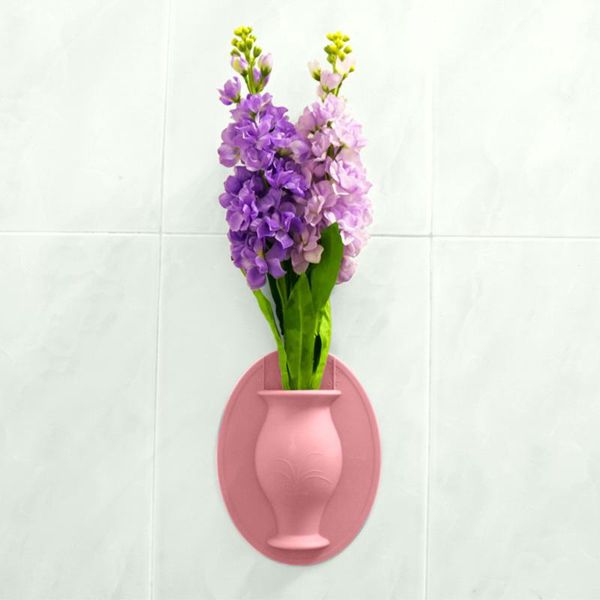 

vases silicone sticky vase easy removable wall & fridge magic flower plant diy home decoration accessories bouquet storage decor