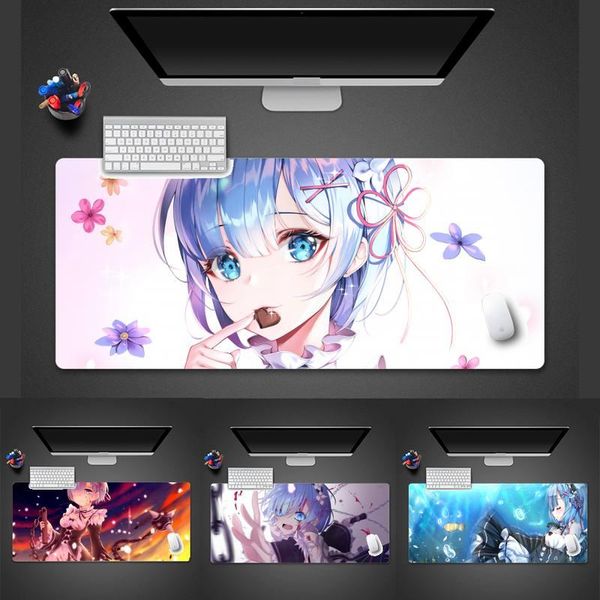 

mouse pads & wrist rests rem cute lovely girl large pad pc computer mat game office work x xl non-slip lapcushion