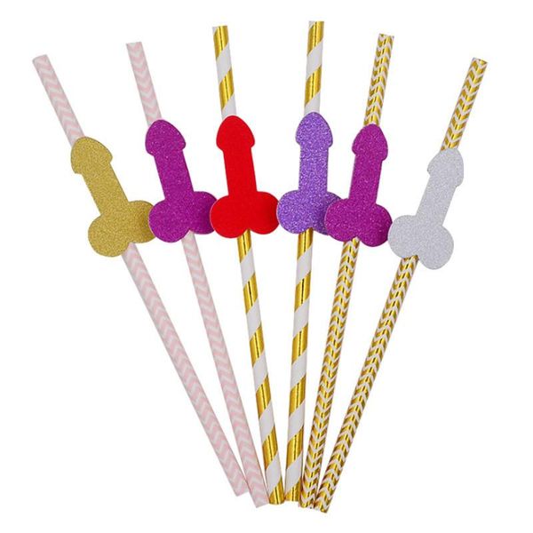 

hen party fun straw wedding decoration team bridesmaids bachelor supplies bridal shower-7