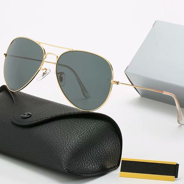 

luxury brand designer sunglasses fashion vintage pilot men women 58mm uv400 justin band mirror glass ben classic with cases, White;black