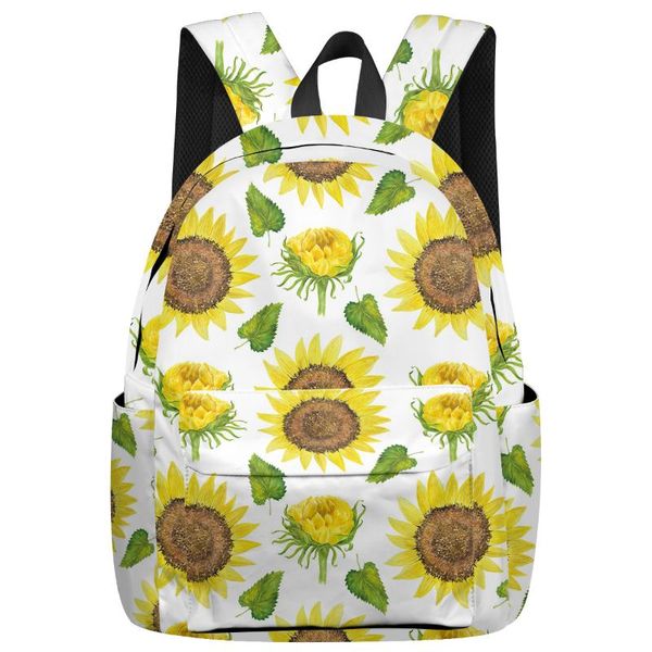 

backpack boys girls school bookbag flower sunflower pattern casual travel simple men and women