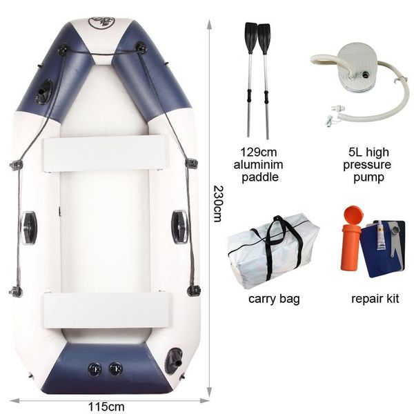 

outdoor inflatable 3 preson boat fishing 230*115*30cm dwf floor aluminium oar hand pump repair kit dinghy raft rafts/inflatable boats