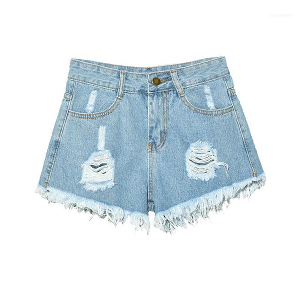 

women's shorts summer denim hole high waist wide leg tassel female casual large size for women pants slim ripped hole1, White;black