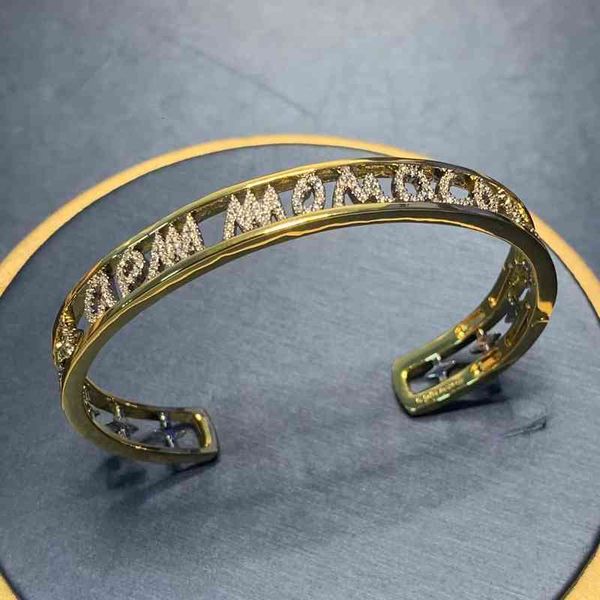 

bracelets a family english letter open women's color word is cold and full of diamonds, Golden;silver