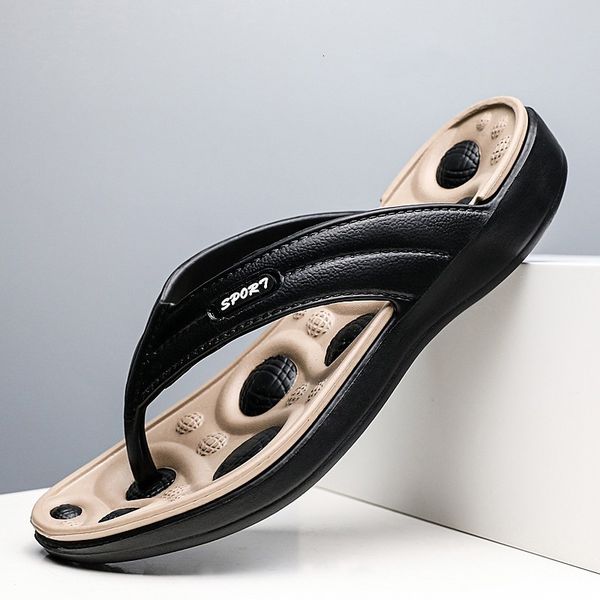 

dress shoes summer men flip flops beach sandals slippers eva massage camouflage outside sandalias mujer, Black