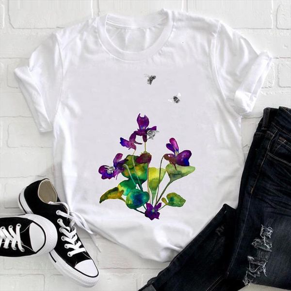 

men trend arrival flower mens t shirt floral spring fashion lady clothes print female tee ladies graphic, White;black