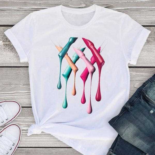 

graphic casual 3d fingernail 90s womens t shirt short sleeve print tees clothing female, White