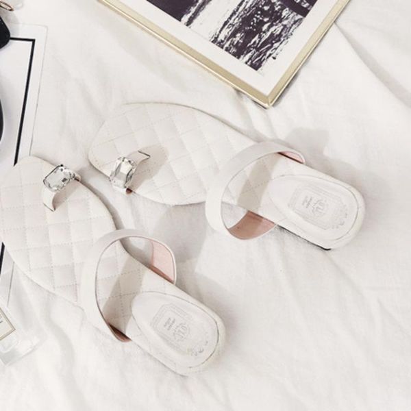 

slippers deat 2021 spring summer fashion casual hollow out sweet diamond toe-set rhinestone thick heel shoes women se788, Black