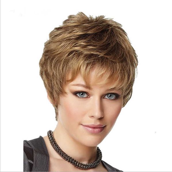 

wig selling short curly head set female high temperature silk rose net wig, Black