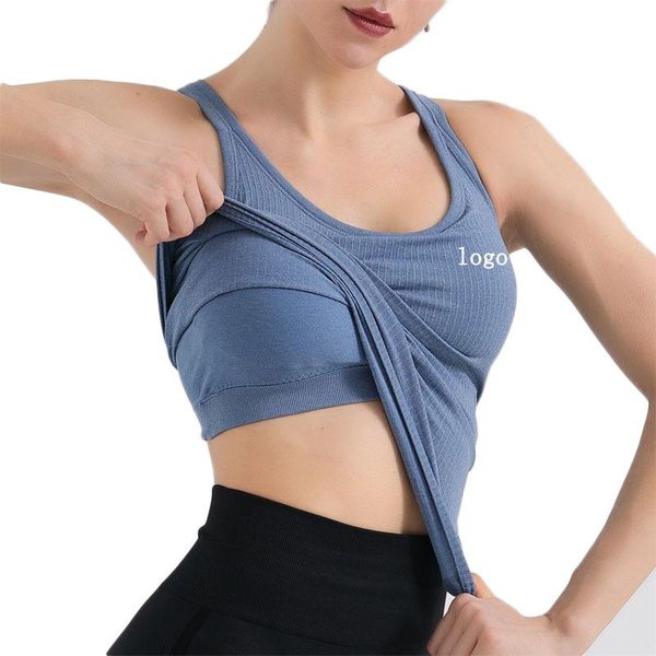 

yoga outfits tank for women with bra pad thin, White;red