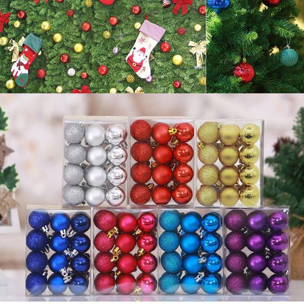 

party decoration 24pcs christmas balls tree ornaments xmas decorations hanging pendants year 2021 gift noel decor #t1p