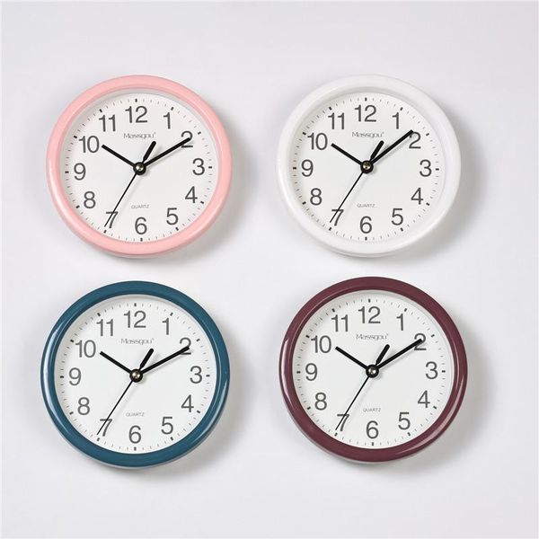 

wall clocks nordic simple round white frame multiple colour red wine wandklok clock for decor living room kitchen gift